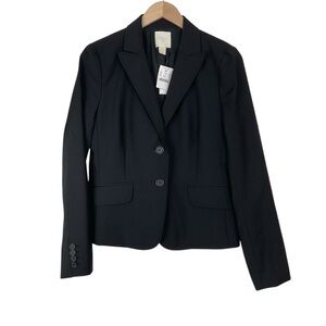 J. Crew Factory Black Wool Blazer Notch Collar Size 8 FLAW